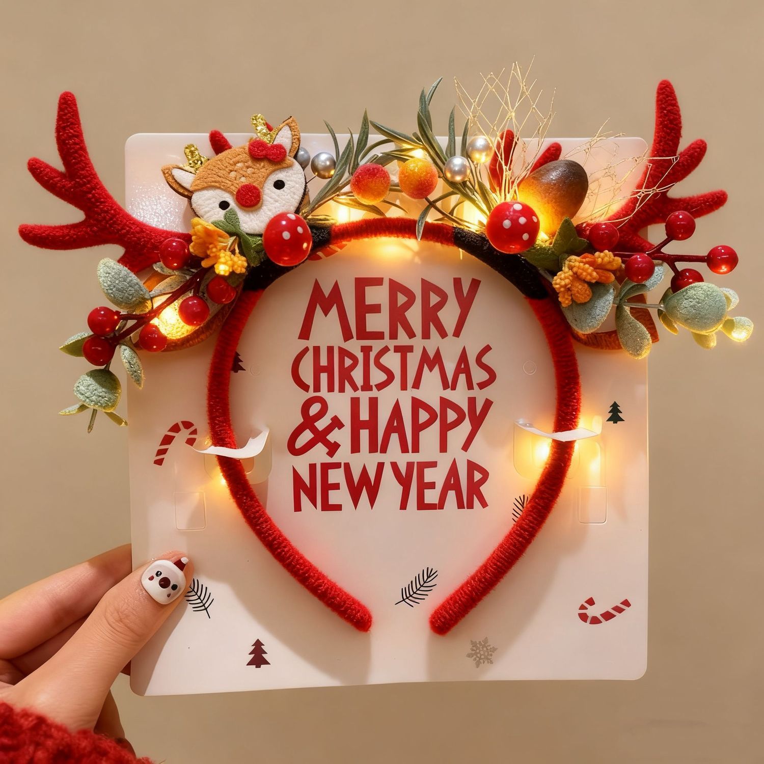 Reindeer Antlers Headband - طوق رأس عيد الميلاد على شكل