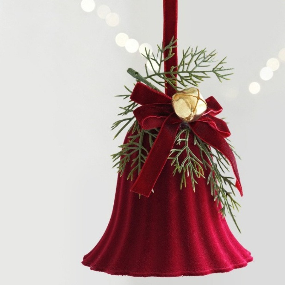 Star Tree Topper - جرس عيد الميلاد الأحمر البلاستيكي المزخرف