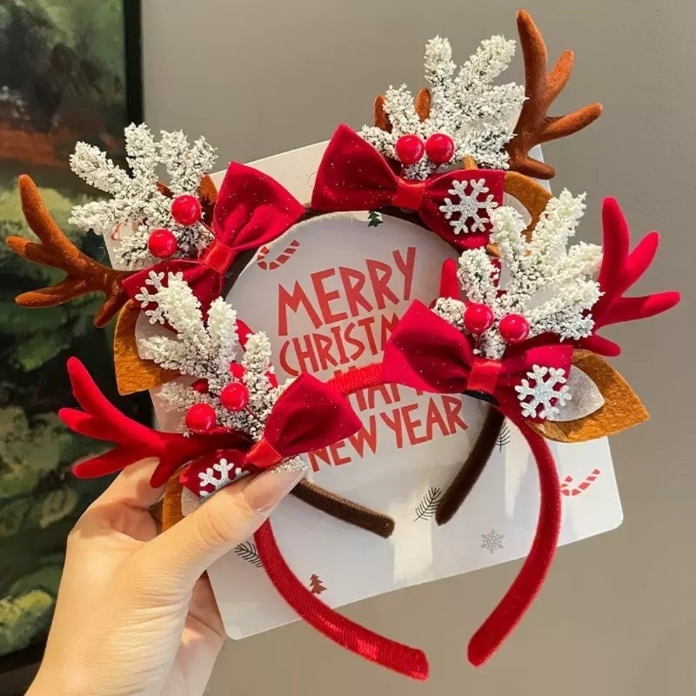 عصابة رأس لطيفة من المخمل الأح - مراجعة Reindeer Antlers Headband وسعره