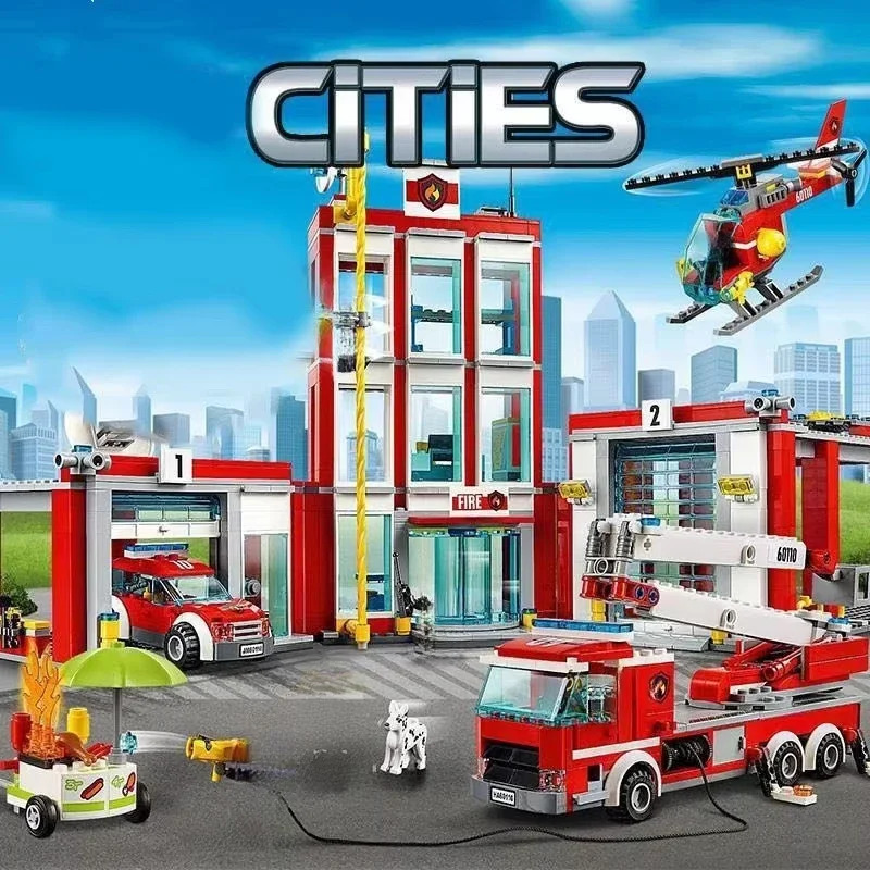 مدينة محطة إطفاء هليكوبتر شاحن - مراجعة Lego Set City وسعره