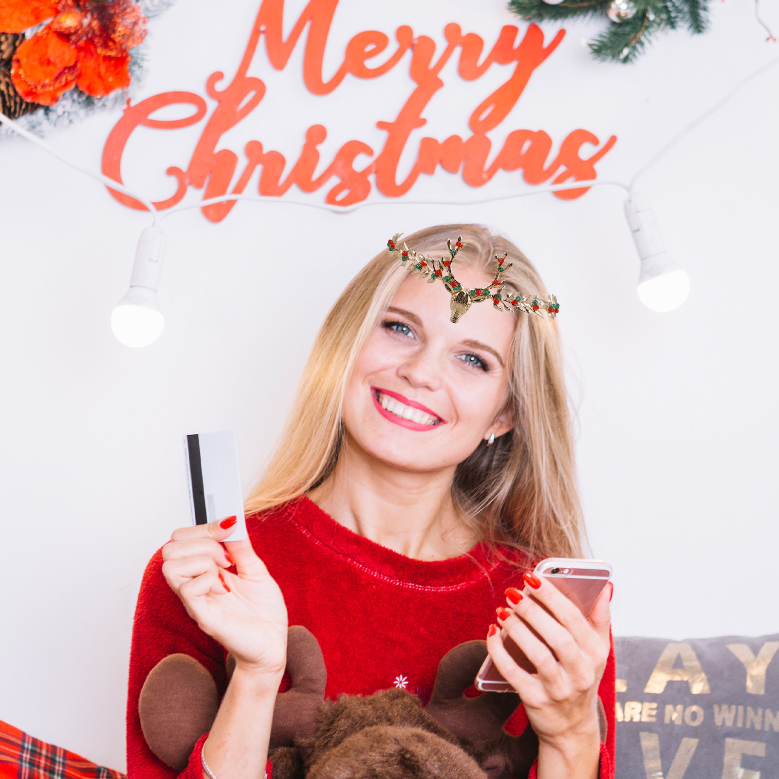 عصابة رأس على شكل رأس غزال الر - مراجعة Reindeer Antlers Headband وسعره