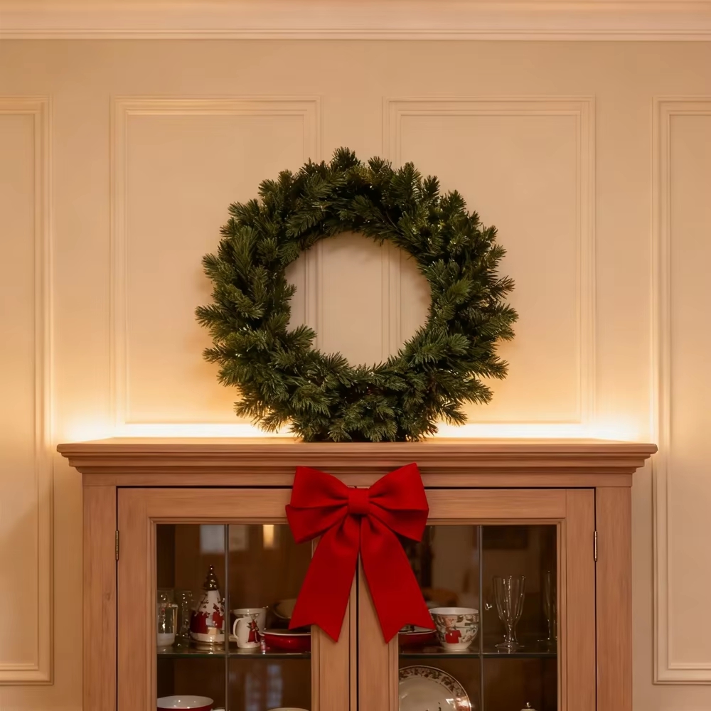 إكليل صنوبر صناعي للزينة، ديكو - مراجعة Christmas Wreath Fake وسعره