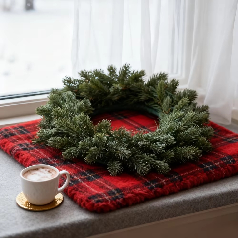 إكليل صنوبر صناعي للزينة، ديكو - مراجعة Christmas Wreath Fake وسعره